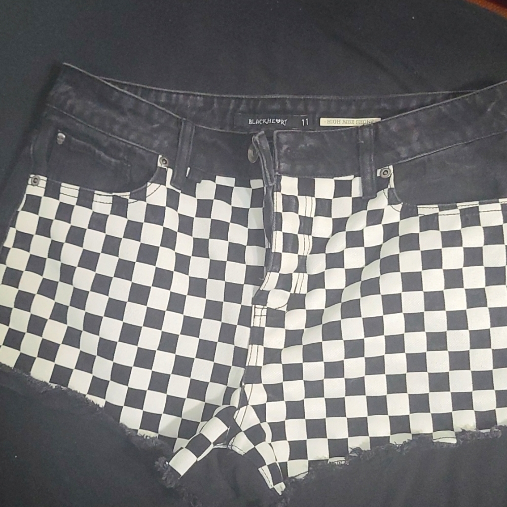 Cool black-and-white checkerboard shorts